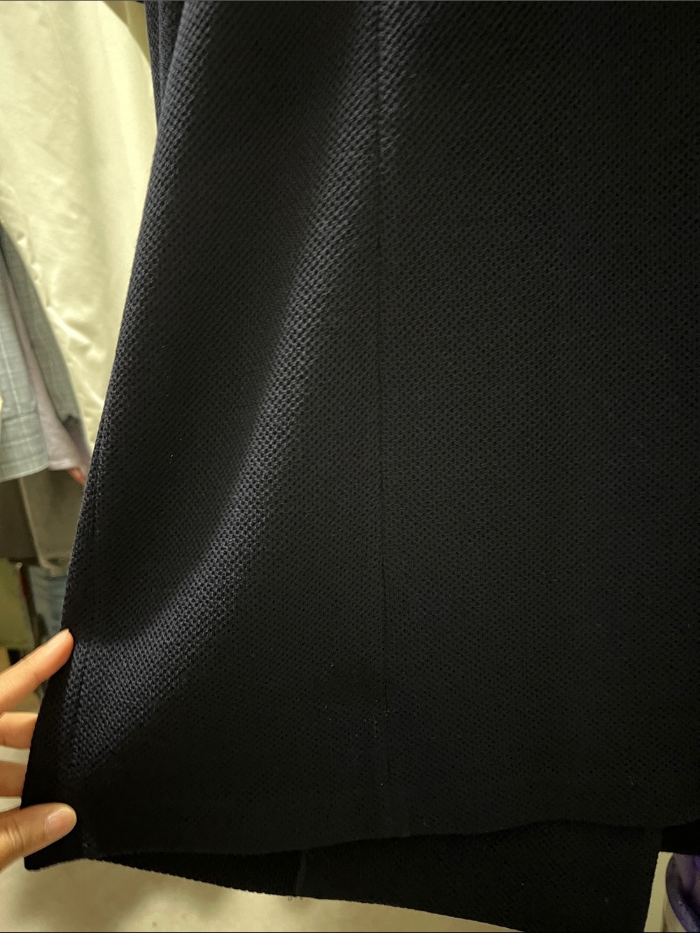 St. John Navy Military-Style Buttoned Trench Coat - Picture 9 of 9